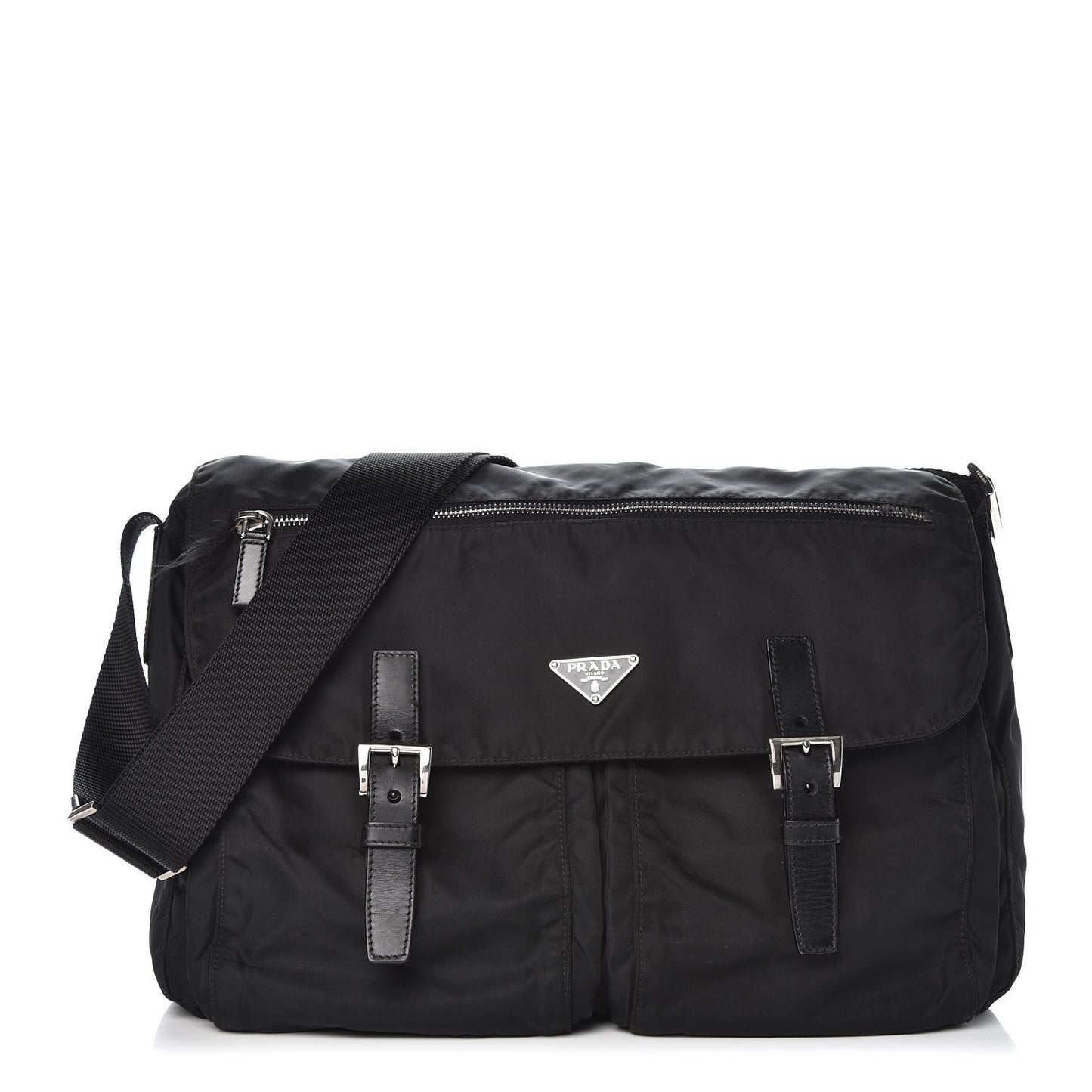 Nylon Vela Messenger Bag Black