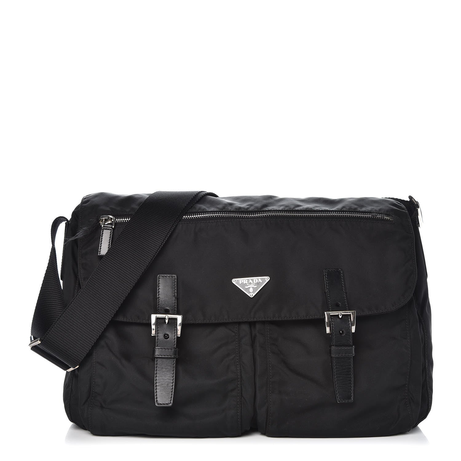 Prada Nylon Vela Messenger Bag Black 1 of 8