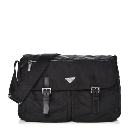 Prada Nylon Vela Messenger Bag Black 1 of 8