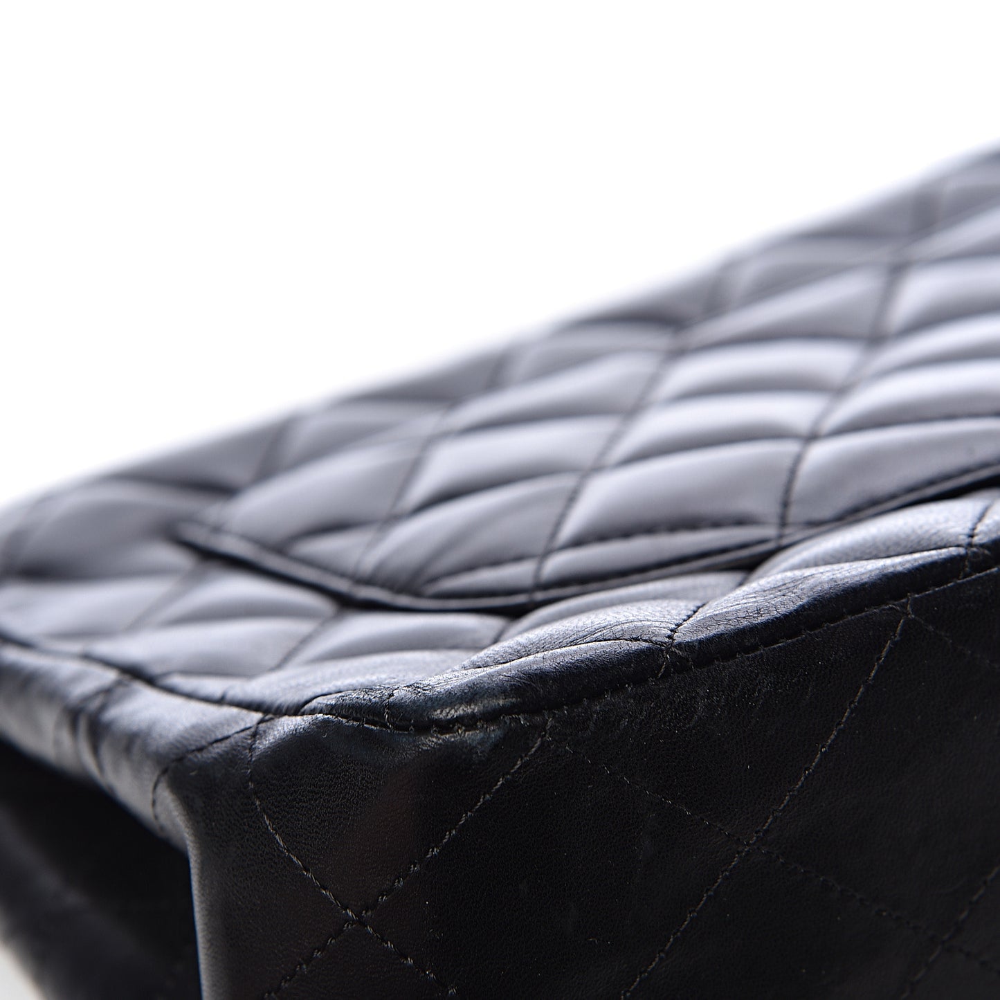 Lambskin Quilted Jumbo Single Flap Black