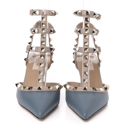 Valentino Garavani Calfskin Nappa Rockstud Ankle Strap 65mm Pumps 35.5 Amadeus Poudre 2 of 8