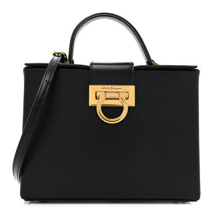 Salvatore Ferragamo Calfskin Trifolio Box Bag Black 1 of 13