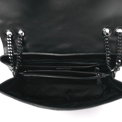 Saint Laurent Calfskin Y Quilted Monogram Large Loulou Chain Satchel Black 5 of 9