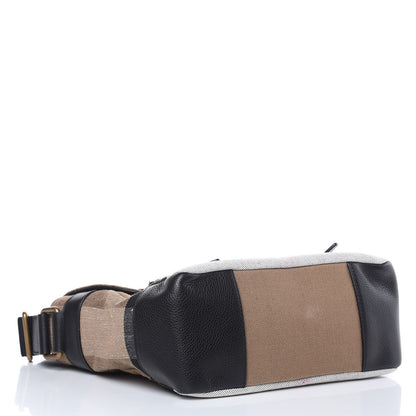 Burberry Canvas Mega Check Large Baildon Messenger Bag Black 4 of 12