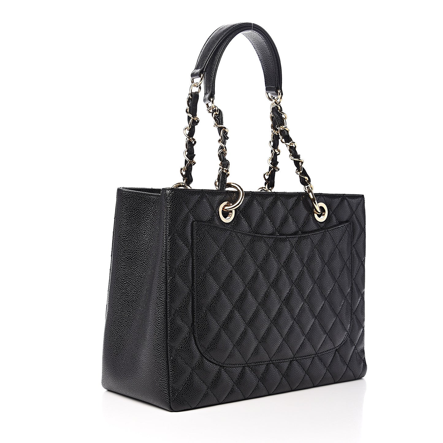 Caviar Quilted Grand Shopping Tote GST Black