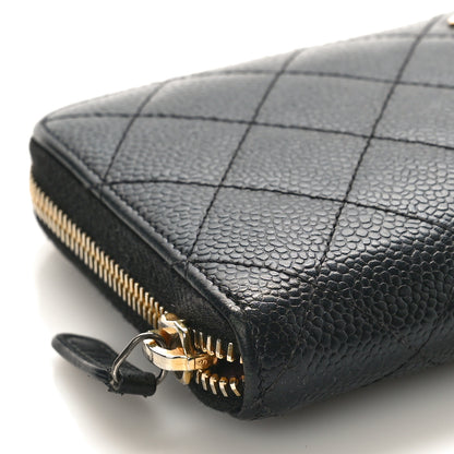 Chanel Caviar Quilted Large Gusset Zip Around Wallet Black 8 of 12