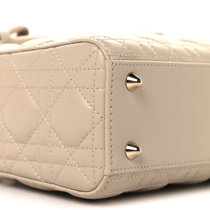Christian Dior Lambskin Cannage Small Lady Dior Beige 9 of 10