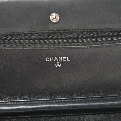 Chanel Patent Quilted Wallet On Chain WOC Black 6 of 14