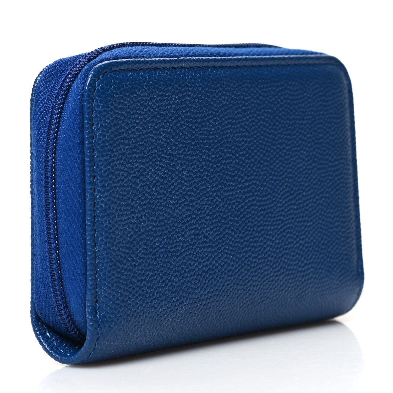 Chanel Caviar Timeless CC Zip Around Coin Purse Blue 3 of 11