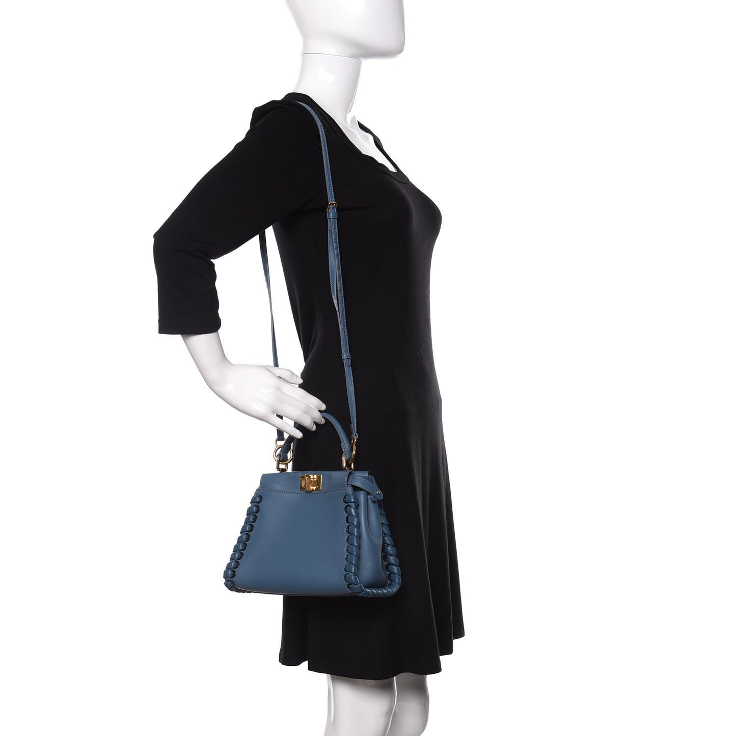 Nappa Lace Up Mini Peekaboo Iconic Satchel Cobalto
