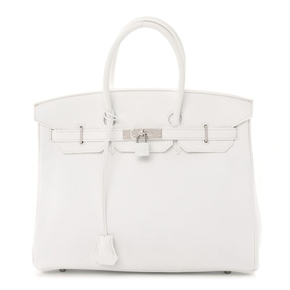 Hermes Taurillon Clemence Birkin 35 White 1 of 18