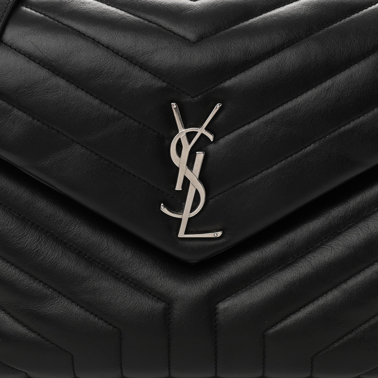 Saint Laurent Calfskin Y Quilted Monogram Medium Loulou Chain Satchel Black 8 of 11