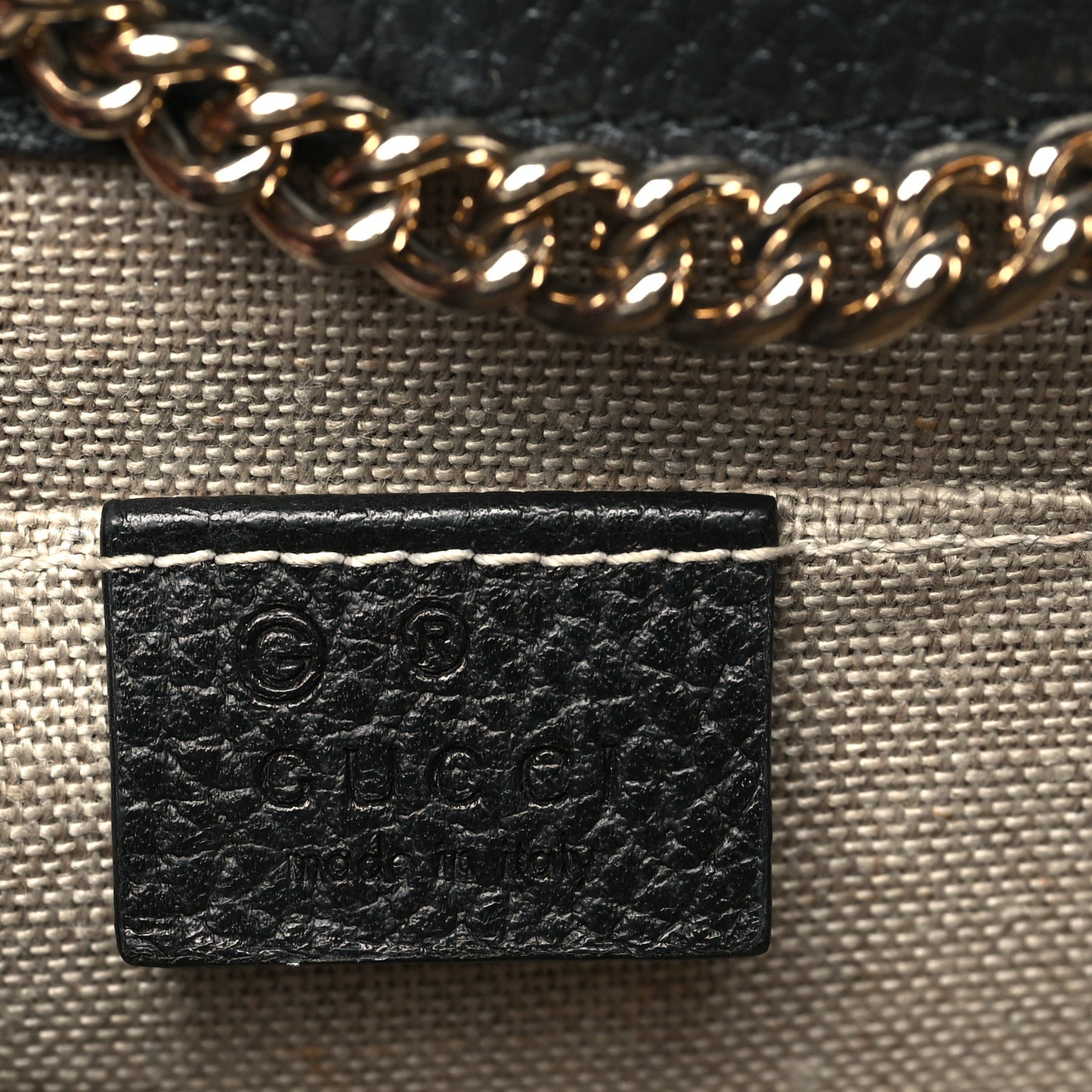 Dollar Calfskin Small Interlocking G Shoulder Bag Black