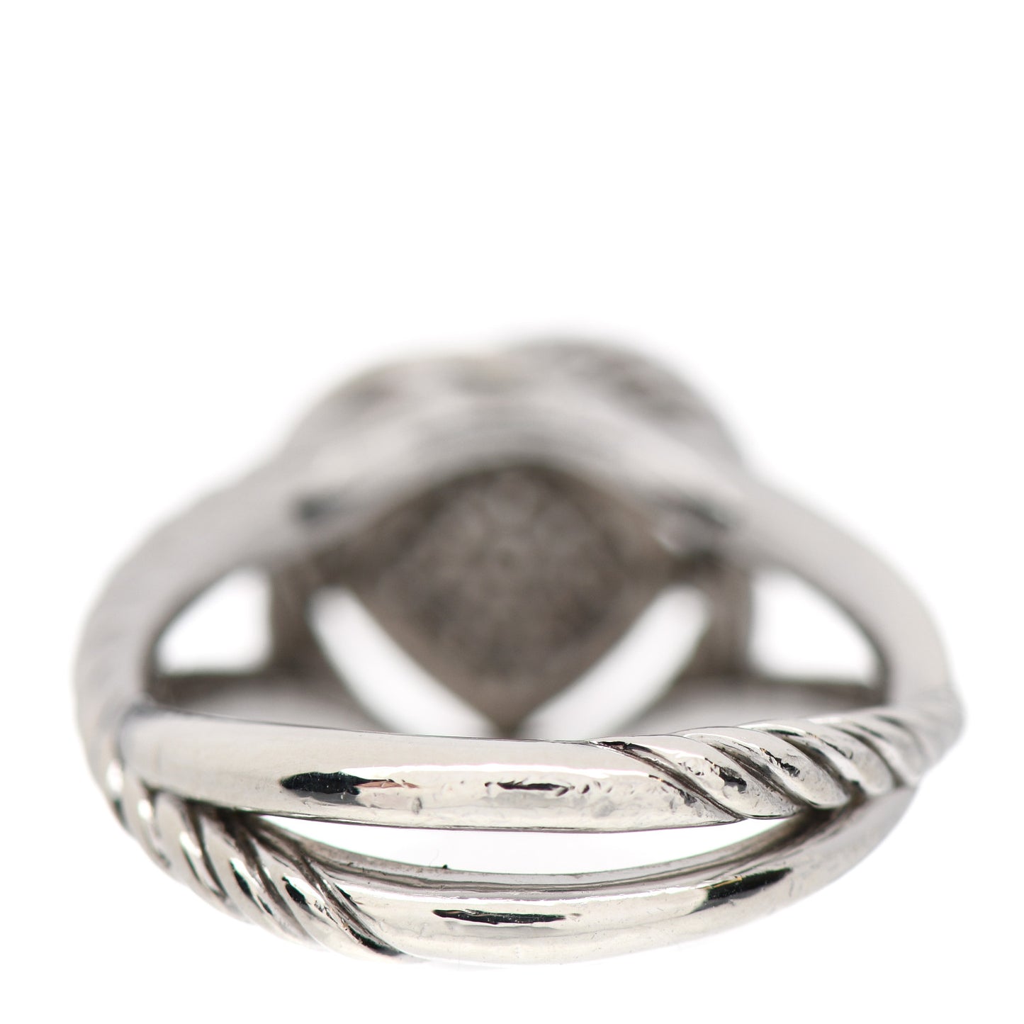 Sterling Silver Diamond Pave 7mm Infinity Ring 52 6