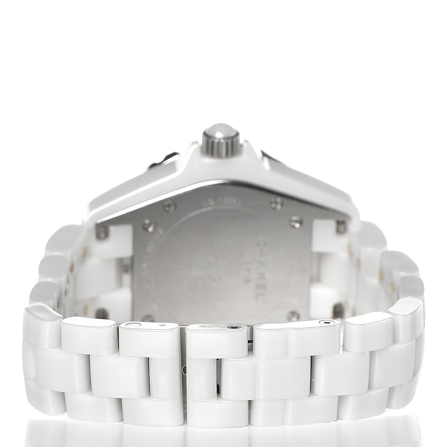 Chanel Stainless Steel Ceramic Diamond 33mm J12 Quartz Watch White 4 of 12
