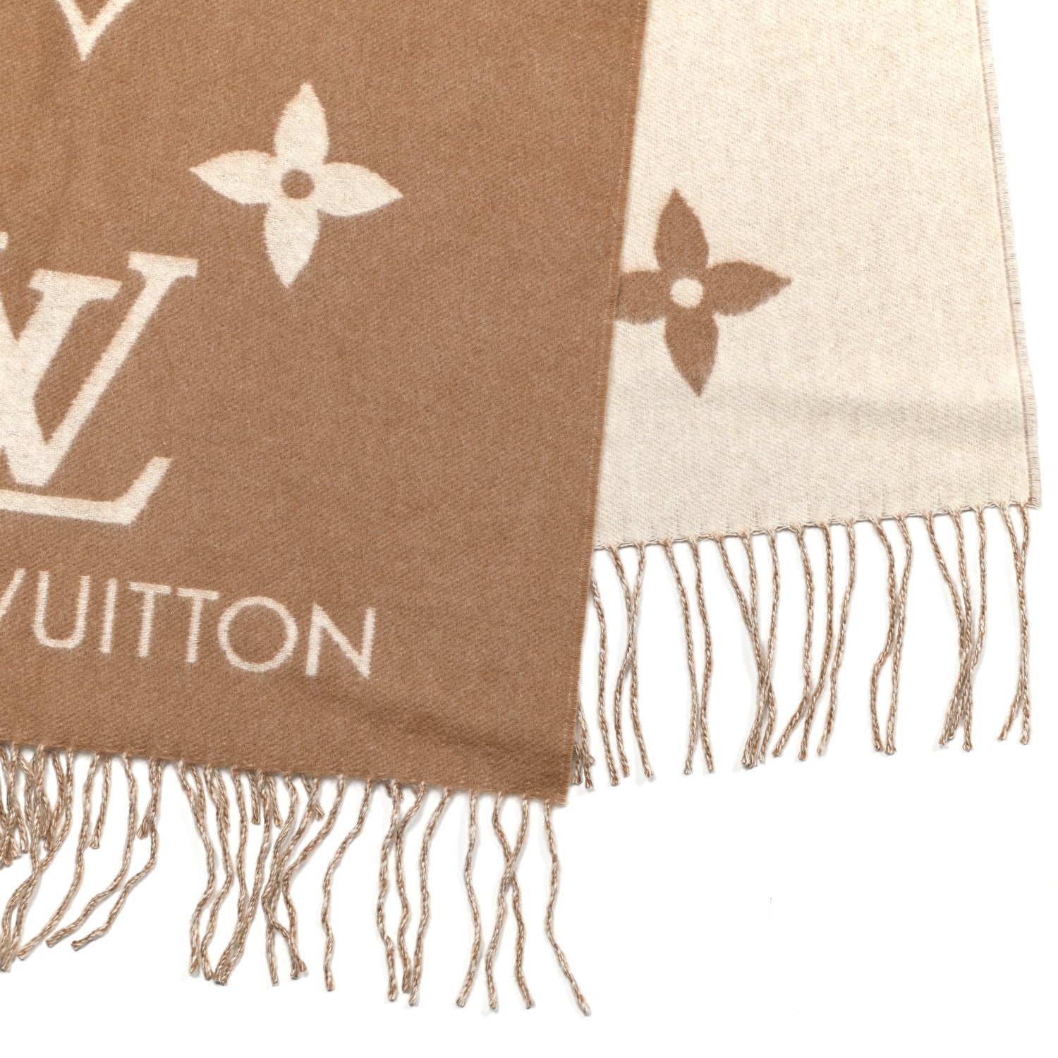 Louis Vuitton Cashmere Monogram Reykjavik Scarf Sand 3 of 4
