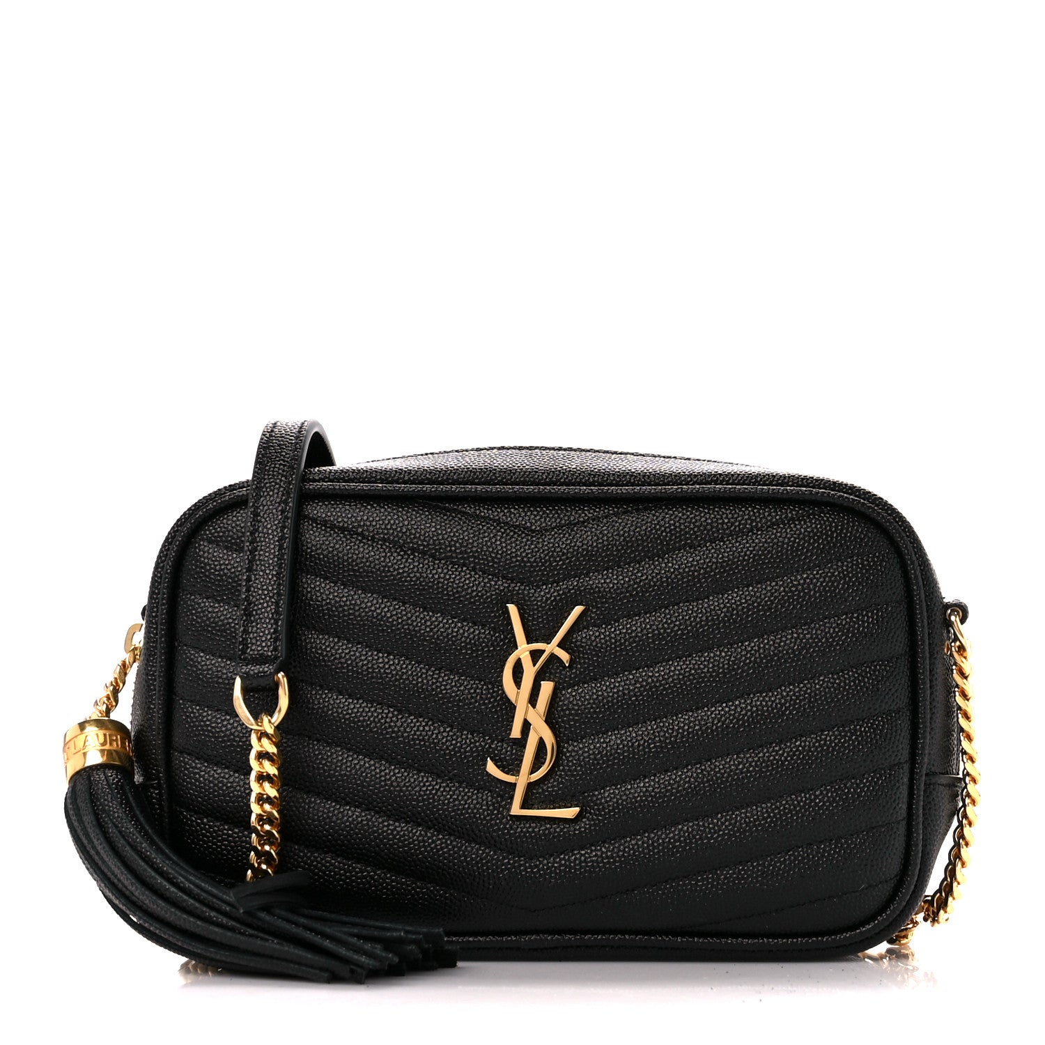 Saint Laurent Grain De Poudre Matelasse Monogram Mini Lou Camera Bag Black 1 of 12