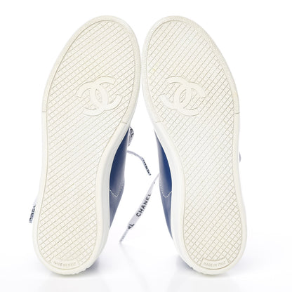 Chanel Calfskin Mens CC Sneakers 36 Royal Blue 10 of 14