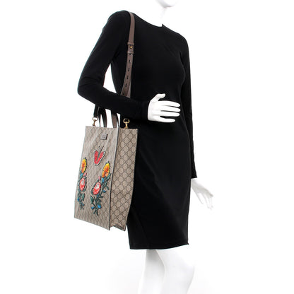 Gucci Soft GG Supreme Monogram Embroidered Vertical Tote 2 of 7