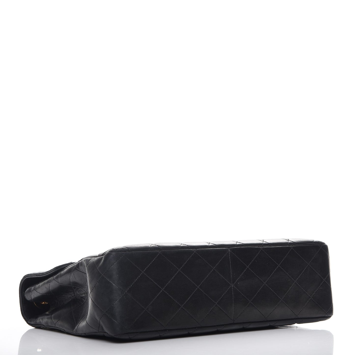 Lambskin Quilted Jumbo Single Flap Black