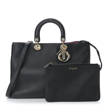 Christian Dior Bullcalf Large Diorissimo Tote Black Rose Indien 1 of 14