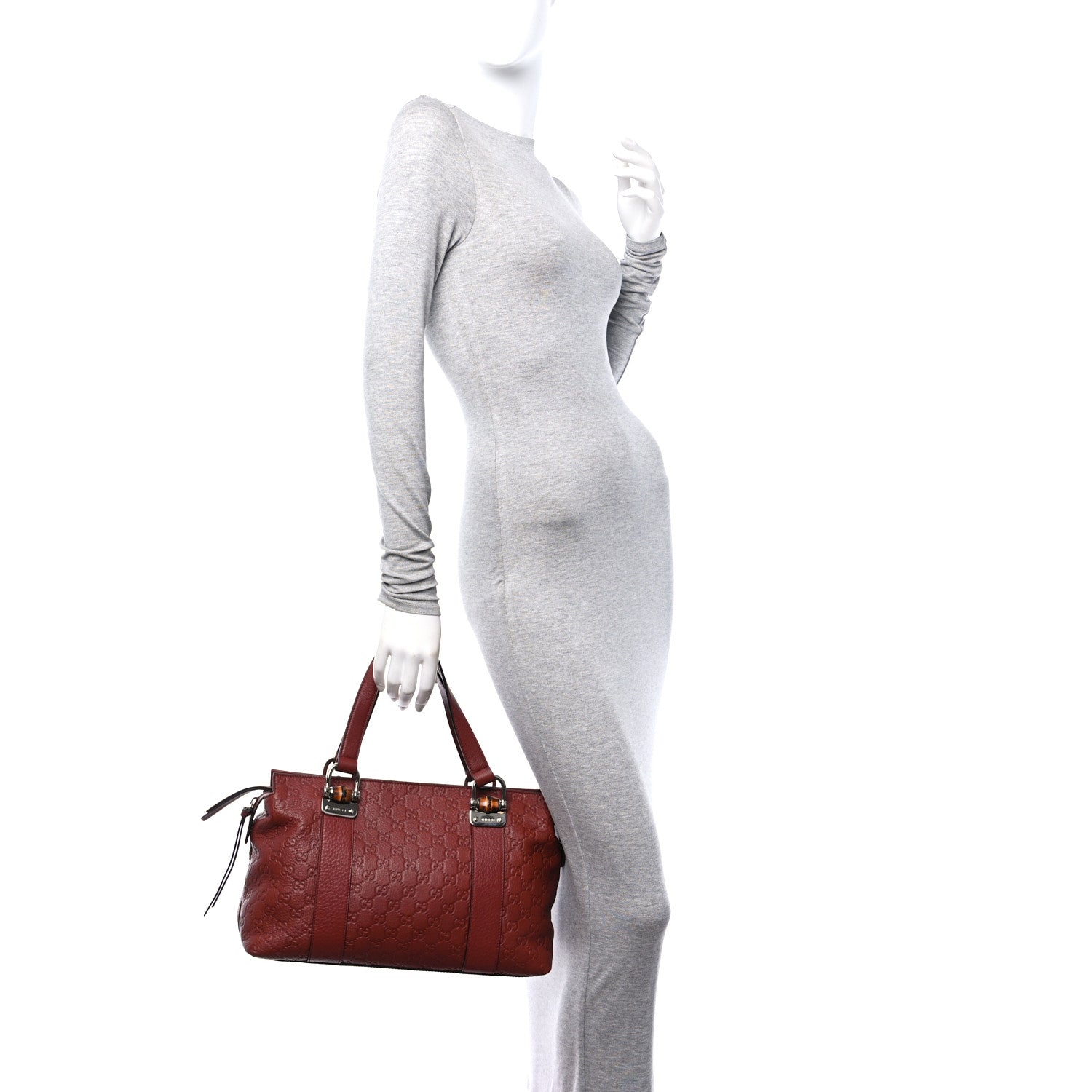 Gucci Guccissima Medium Bamboo Bar Tote Brown 2 of 10