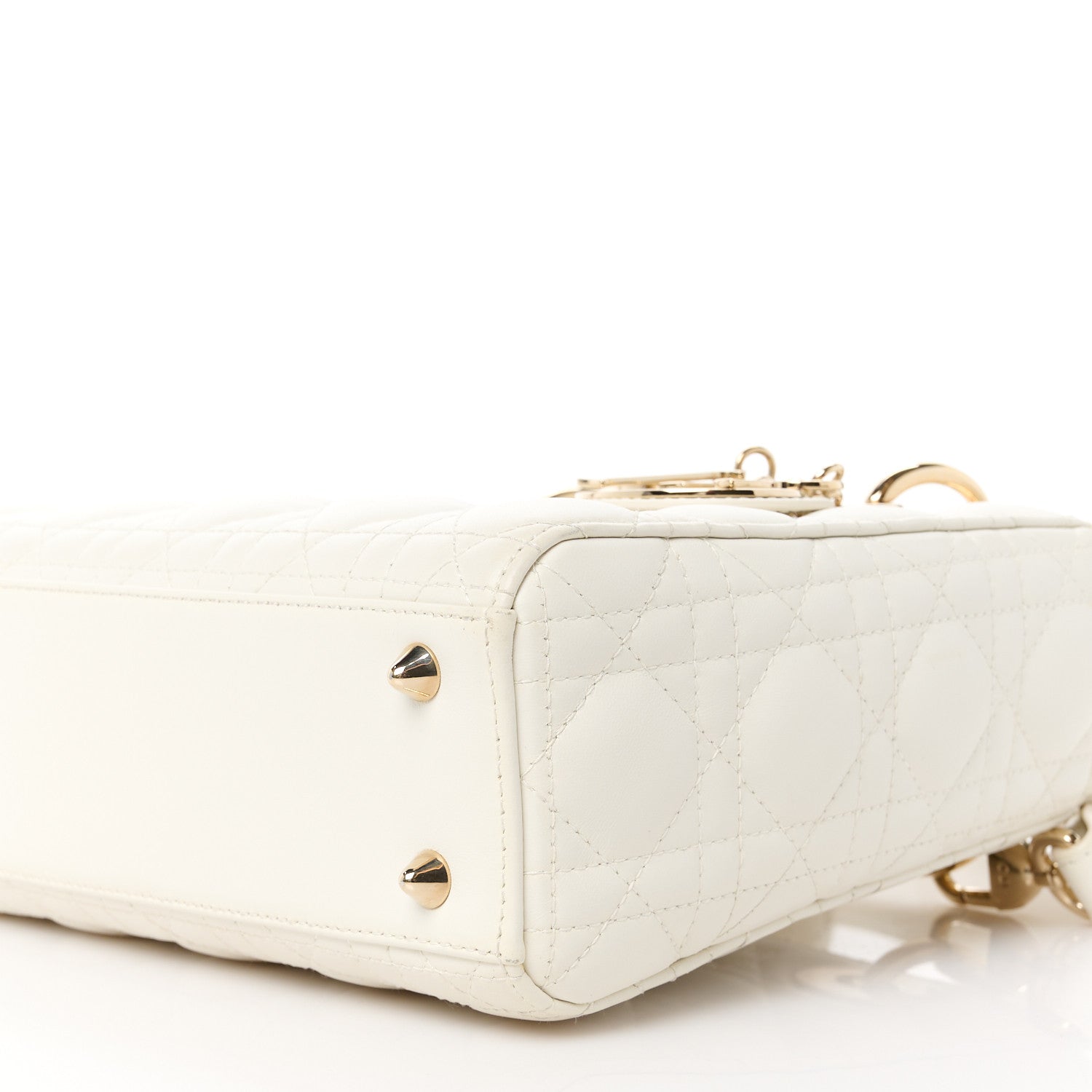 Christian Dior Lambskin Cannage Small My ABCDior Lady Dior White 10 of 11