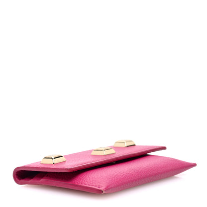 Salvatore Ferragamo Grained Calfskin Flap Card Holder Pink 4 of 8