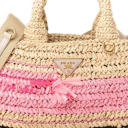 Prada Raffia Woven Tote Naturale Rosa 10 of 10