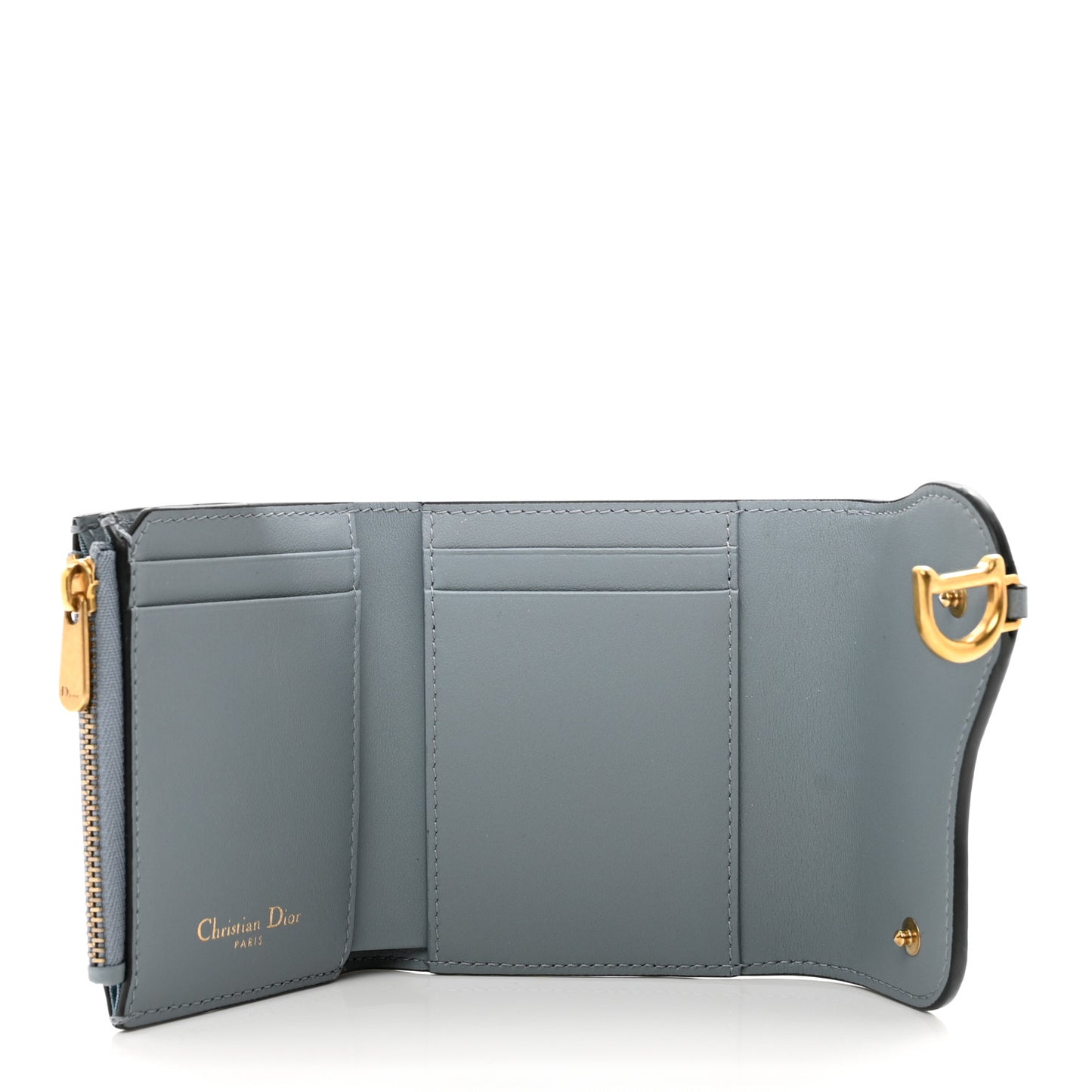 Goatskin Saddle Lotus Wallet Gray