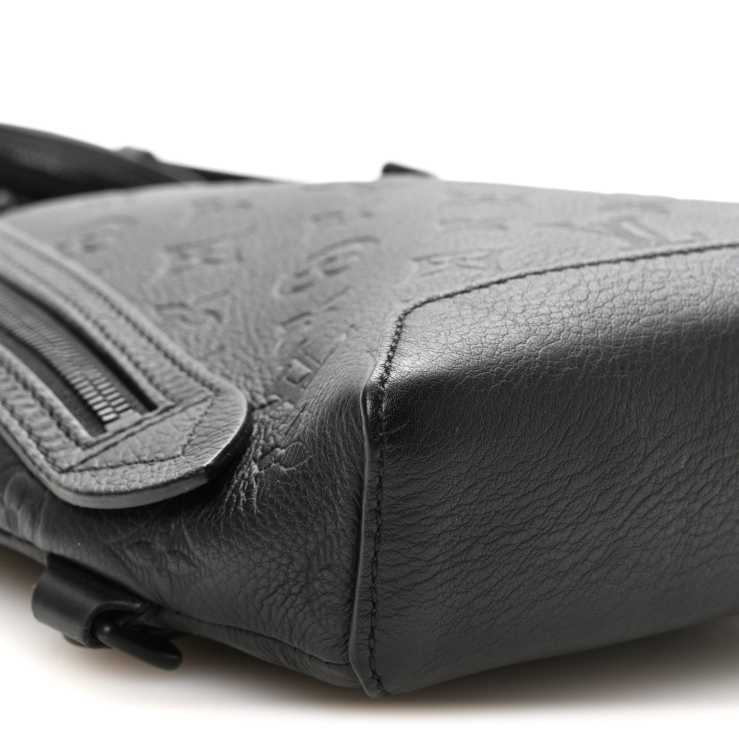 Calfskin Shadow Monogram Duo Slingbag Black