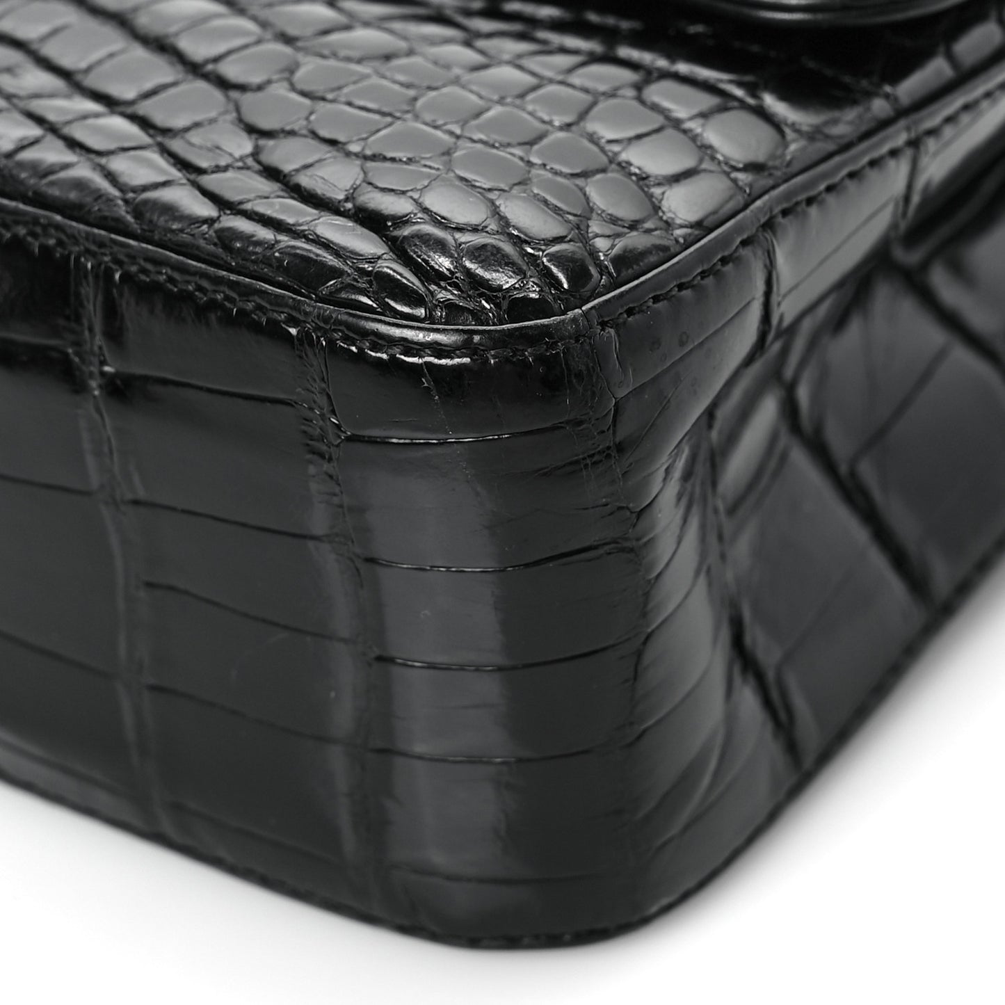 Alligator Mini Rectangular Flap Black