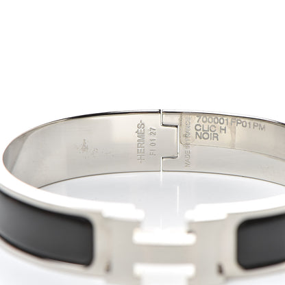 Hermes Enamel Narrow Clic Clac H Bracelet Black 4 of 6