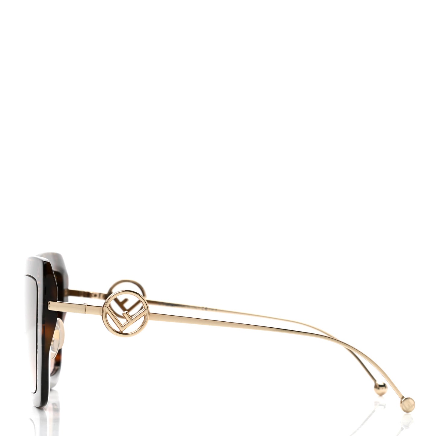 Acetate Metal F is Fendi FF Square Cat Eye Sunglasses FF 0424/F/S Havana