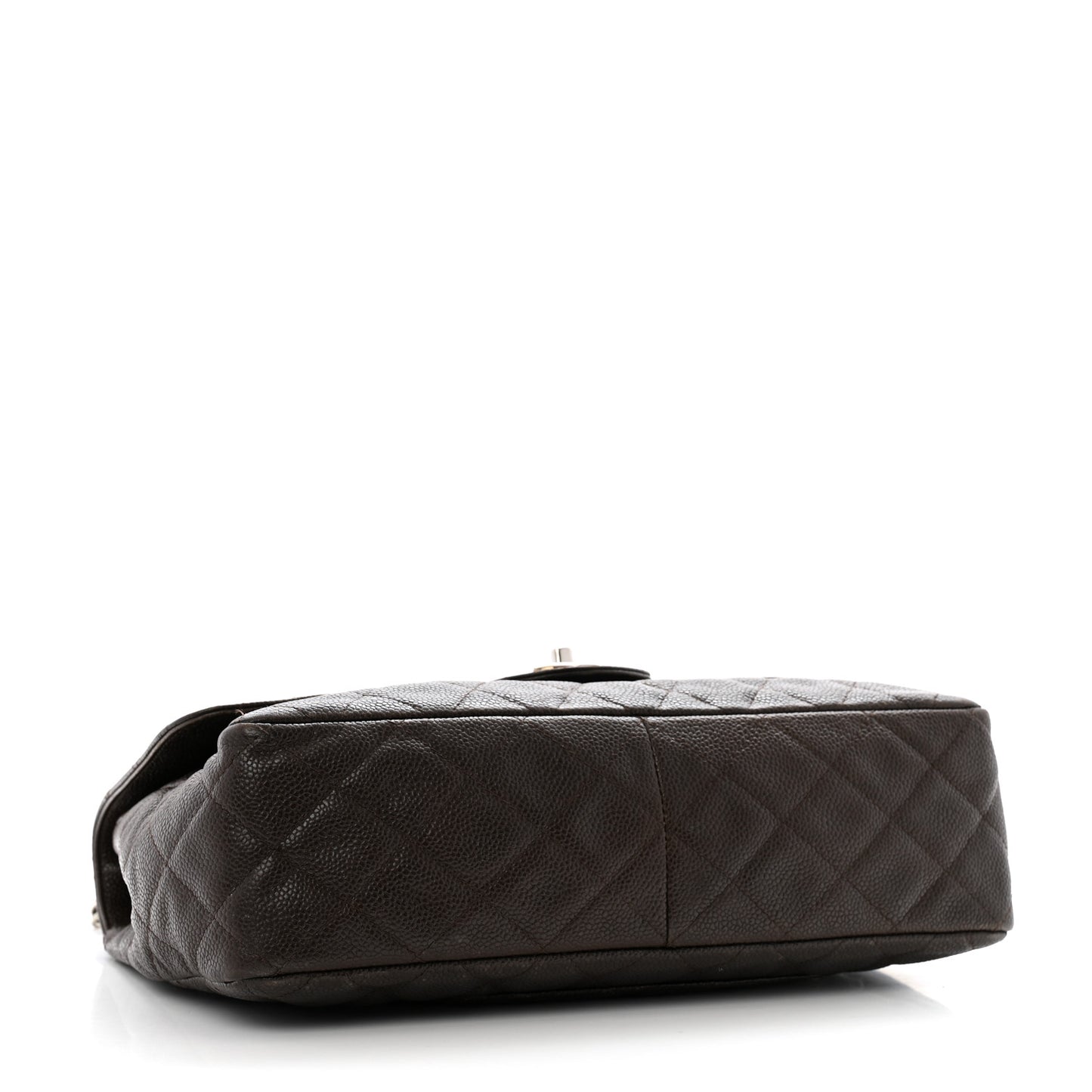 Caviar Quilted Jumbo Single Flap Dark Brown