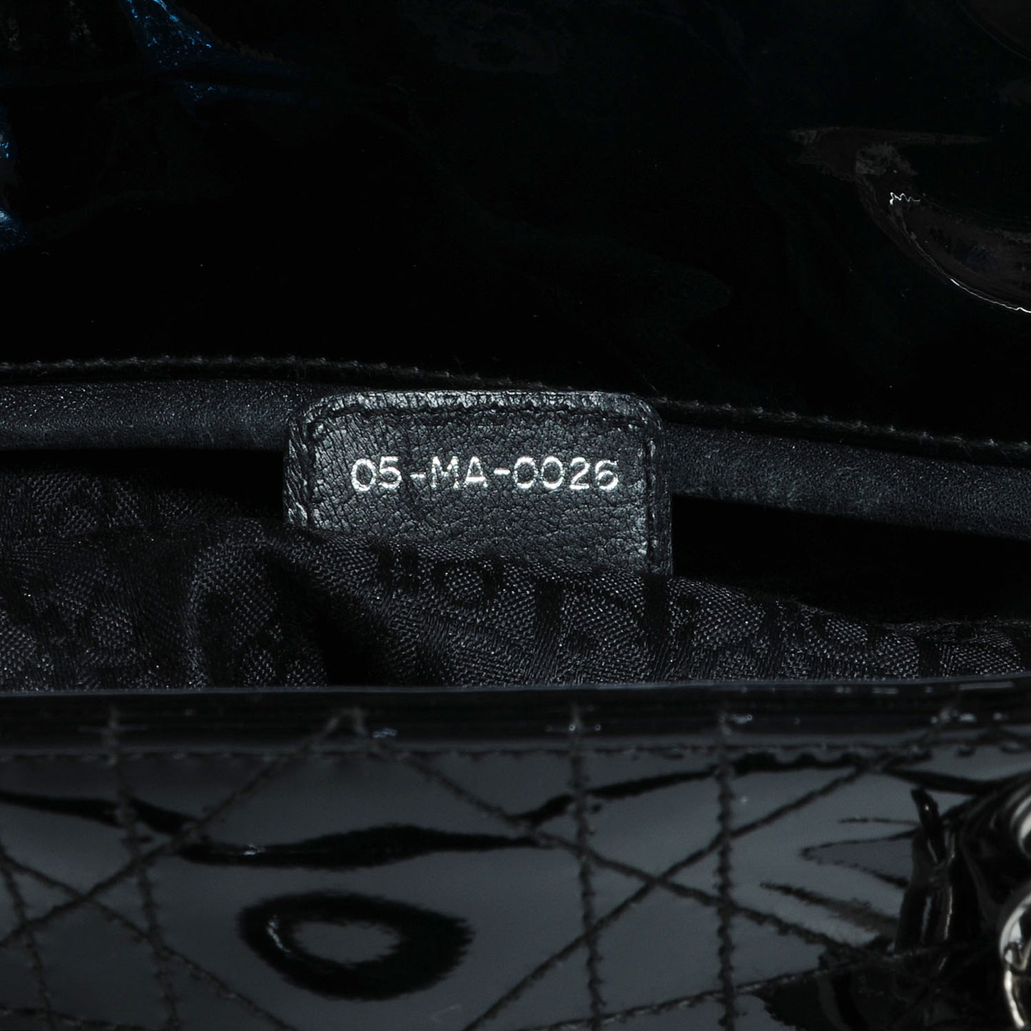 Patent Cannage Large Lady Dior Black