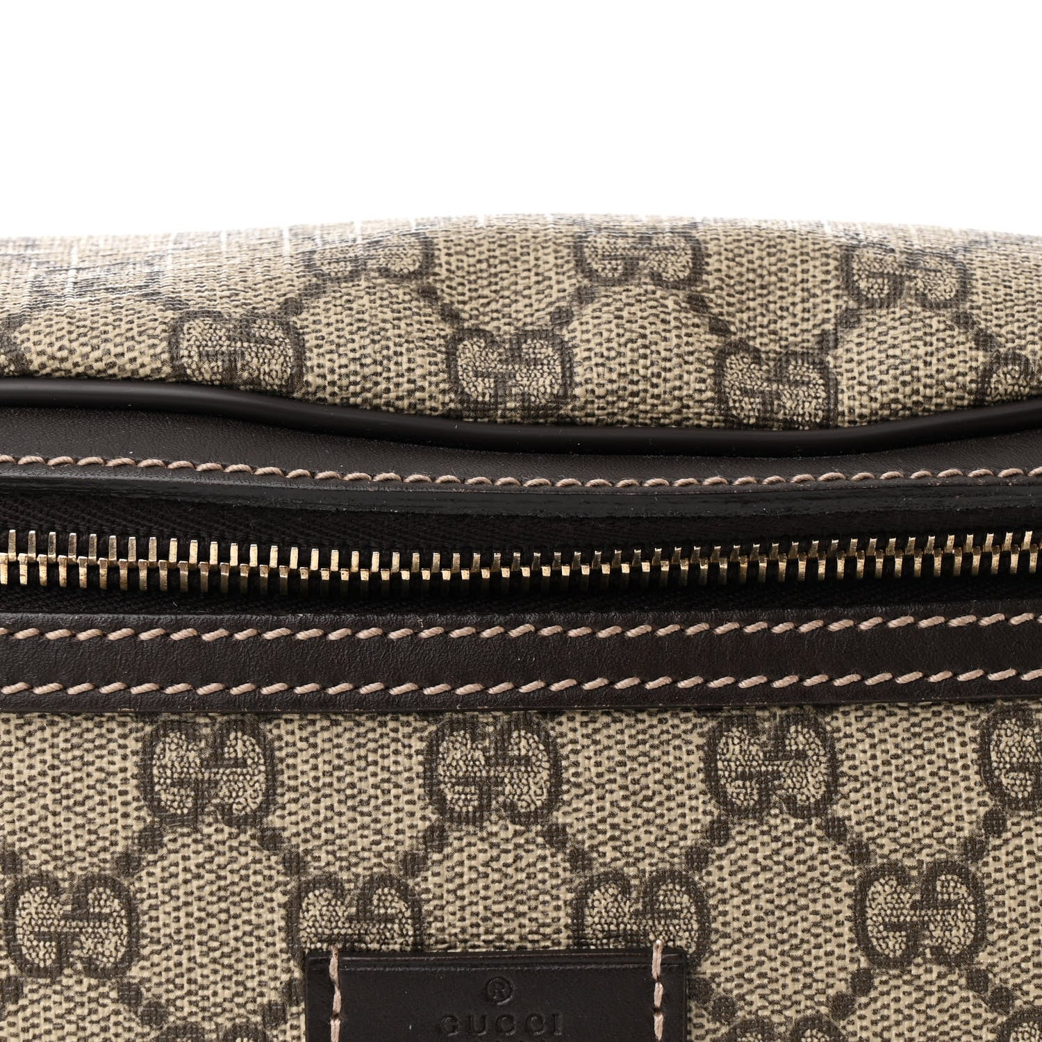 Gucci GG Supreme Monogram Belt Bag Dark Brown 8 of 10