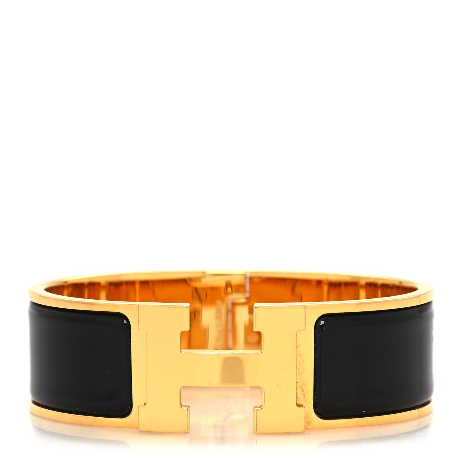 Hermes Enamel Wide Clic Clac H Bracelet GM Black 1 of 5