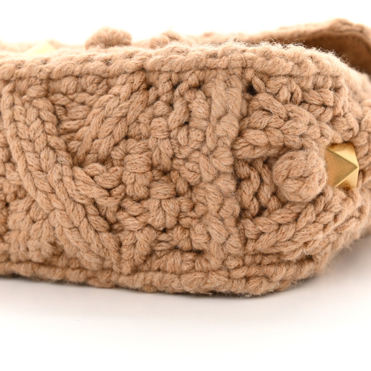 Cashmere Medium Roman Stud Shoulder Bag Brown