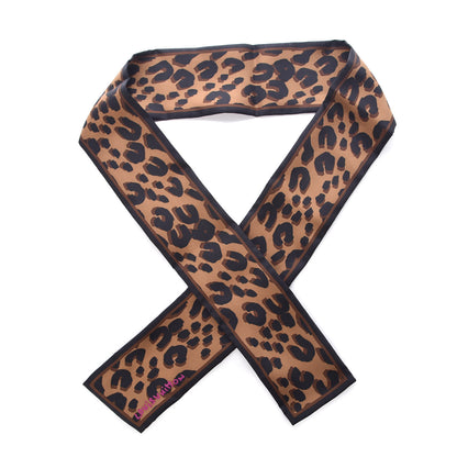 Louis Vuitton Silk Leopard Bandeau Scarf Marron 1 of 5