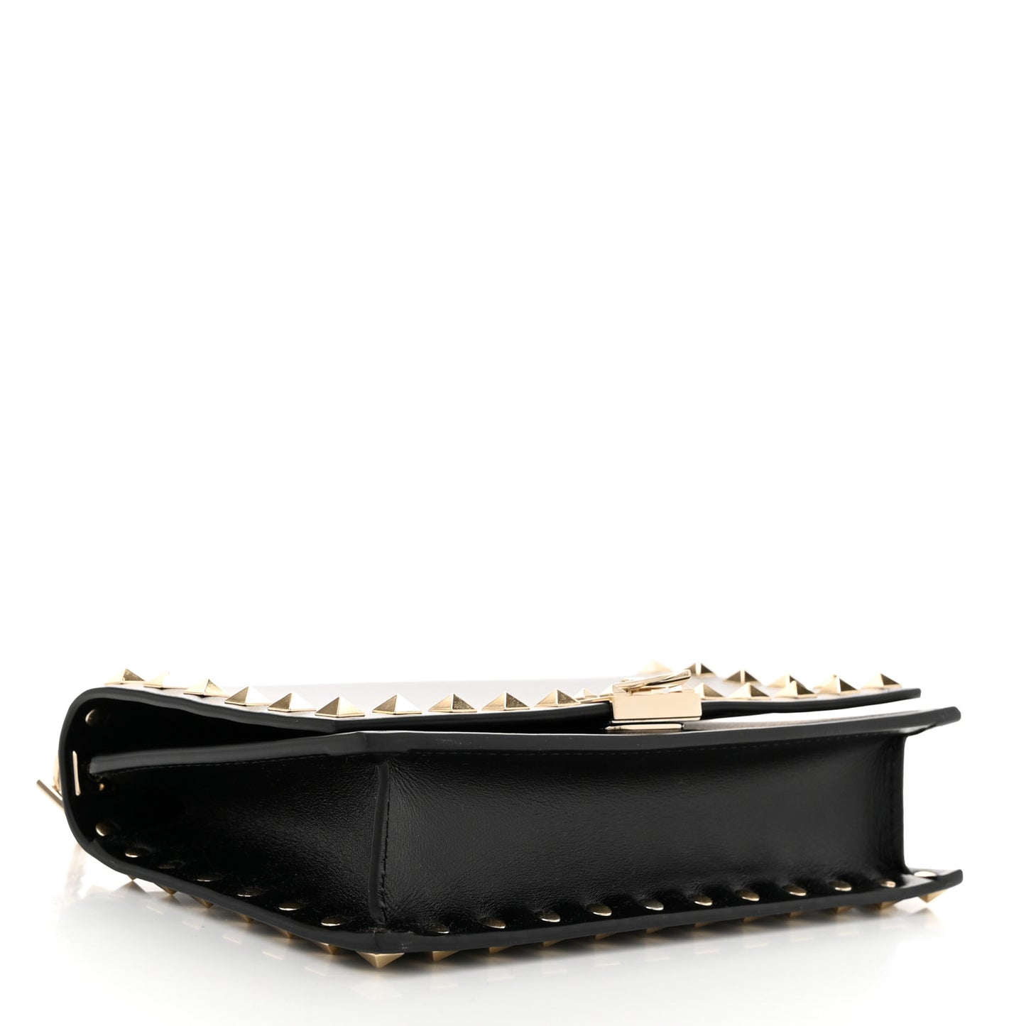 Vitello Rockstud Flip Lock Wallet On Chain Black