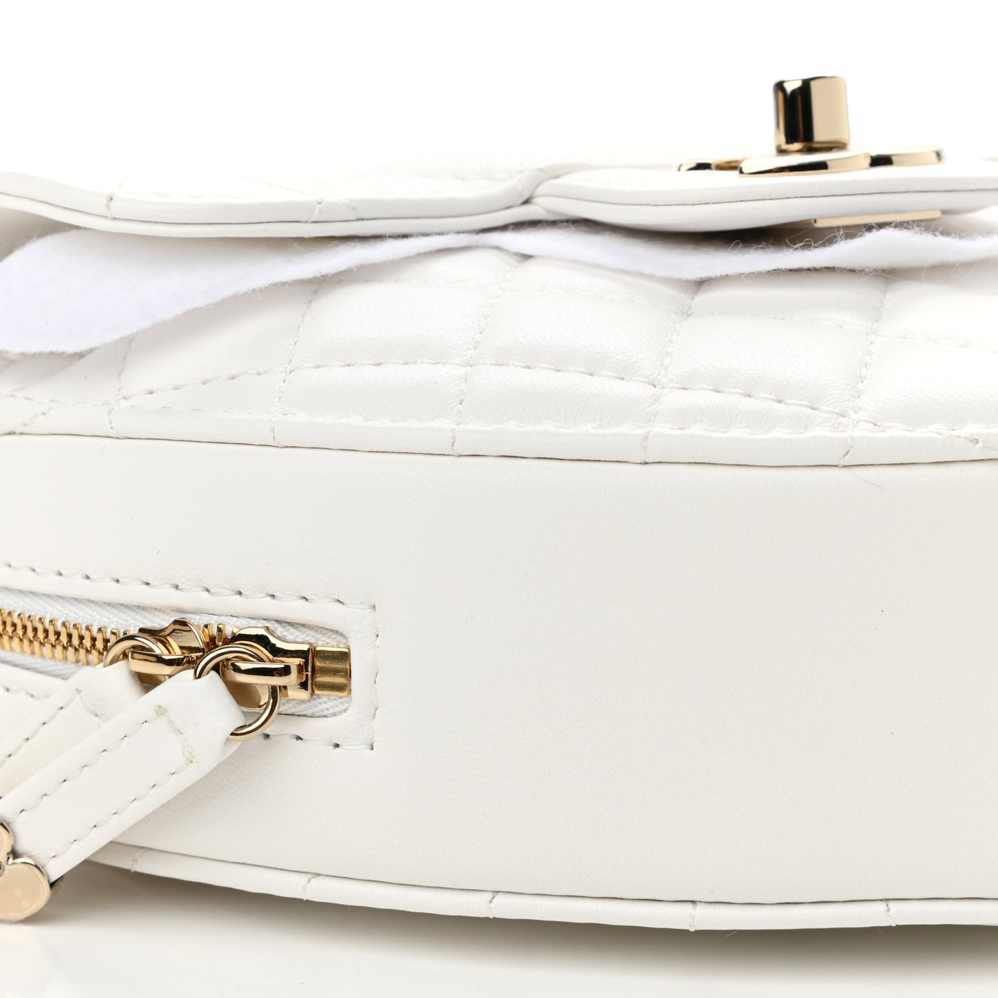Lambskin Quilted CC In Love Heart Bag White