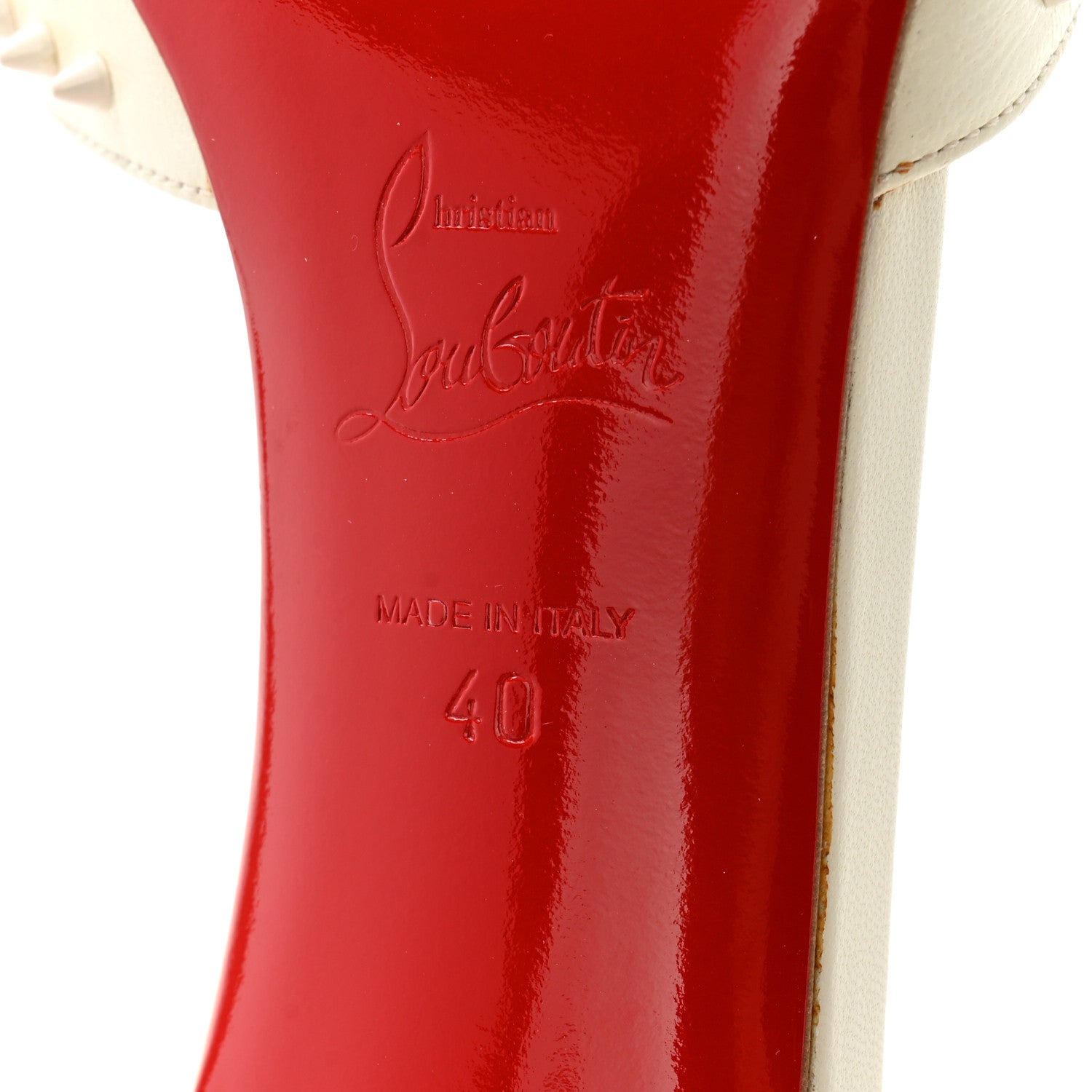 Christian Louboutin Kid Baila Spike 85 Pumps 40 White 7 of 12