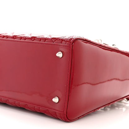 Christian Dior Patent Cannage Medium Lady Dior Red 10 of 11