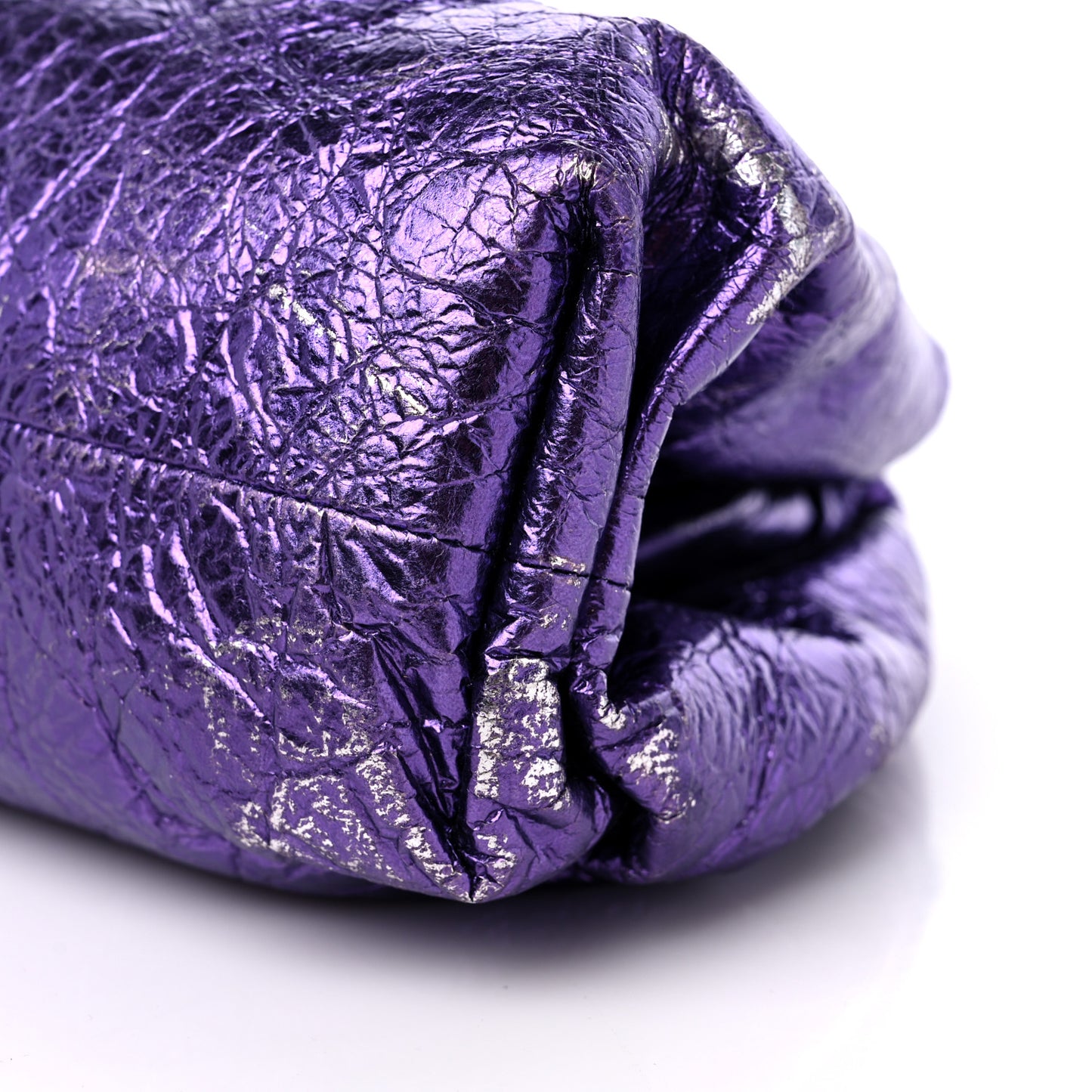 Metallic Crinkled Lambskin The Pouch Viola