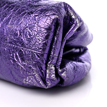 Bottega Veneta Metallic Crinkled Lambskin The Pouch Viola 8 of 14