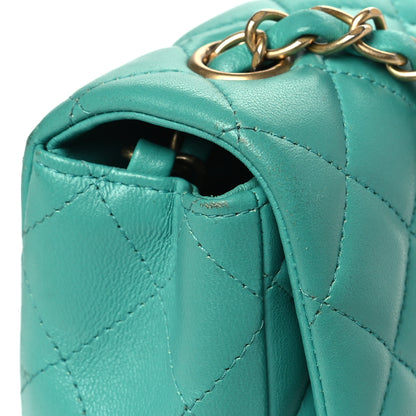 Chanel Lambskin Quilted Mini Rectangular Flap Turquoise 15 of 19