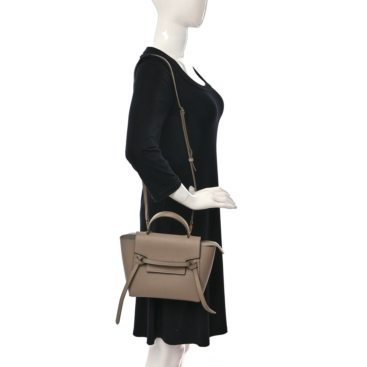 Grained Calfskin Nano Belt Bag Light Taupe