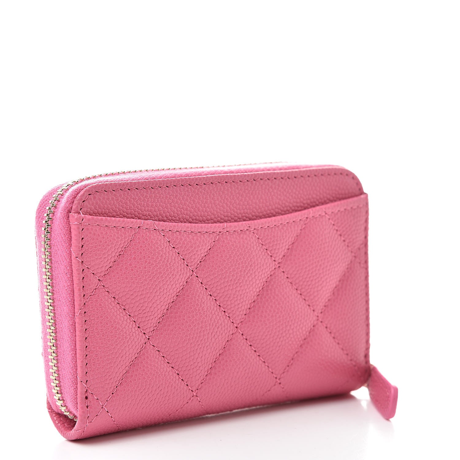 Chanel Caviar Quilted Zip Coin Purse Pink 3 of 8