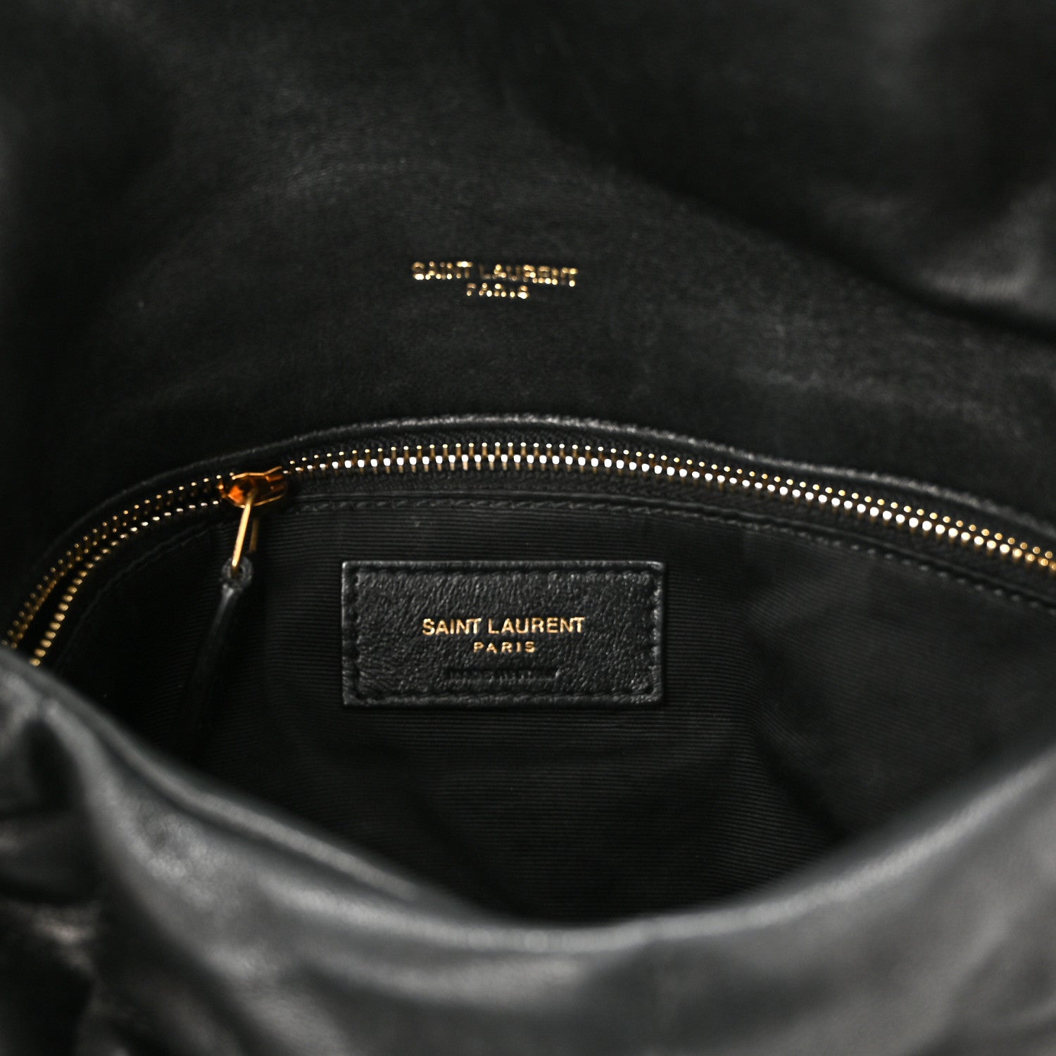 Saint Laurent Lambskin Quilted Medium Loulou Puffer Monogram Chain Satchel Black 6 of 16